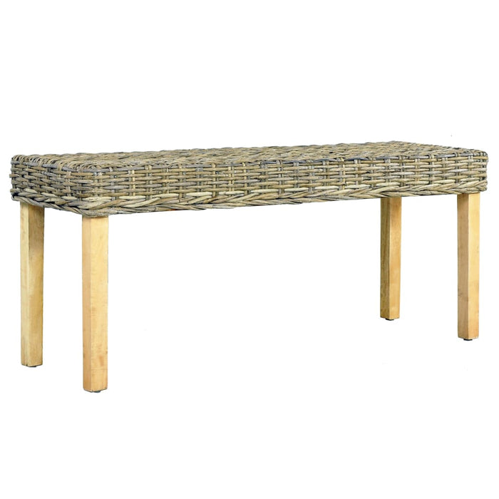 Bankje 110 Cm Natuurlijk Kubu Rattan En Massief Mangohout