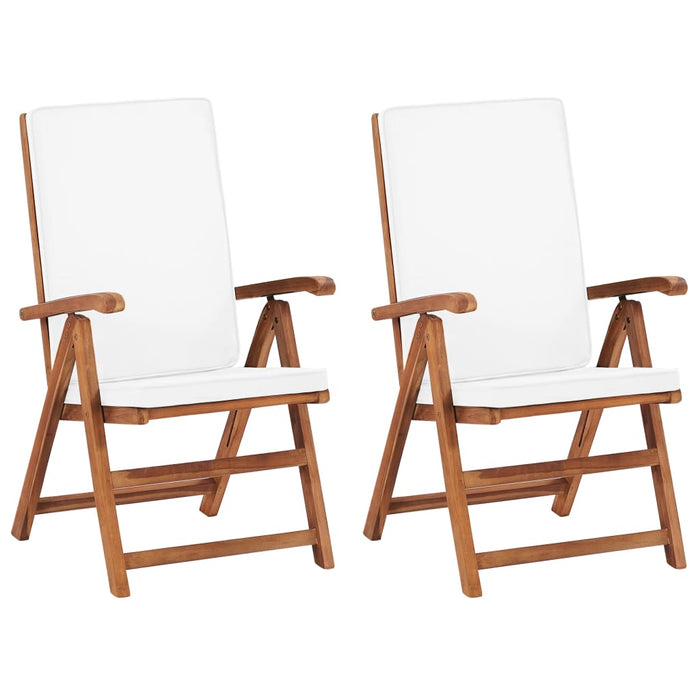 Tuinstoelen Verstelbaar Met Kussens Massief Teakhout