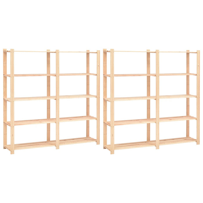 Opbergrek 5-Laags 170X38X170 Cm Massief Grenenhout 500 Kg