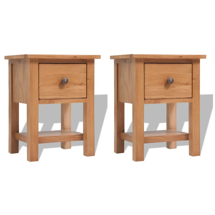 Nachtkastjes 2 St 36X30X47 Cm Massief Eikenhout