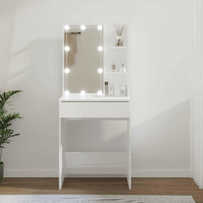 Kaptafel Met Led-Verlichting 60X40X140 Cm Gerookt Eikenkleur