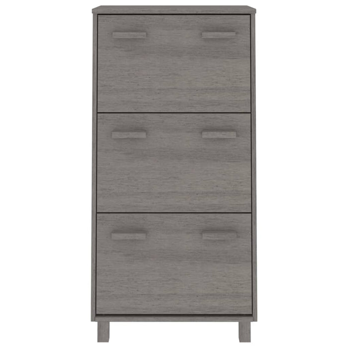 Schoenenkast Hamar 59,5X35X7 Cm Massief Grenenhout Lichtgrijs