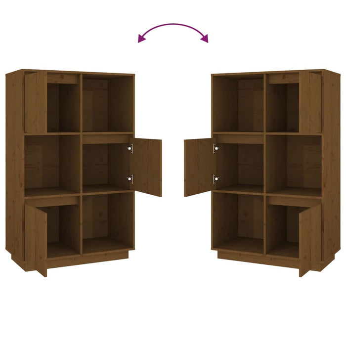 Hoge Kast 74X35X117 Cm Massief Grenenhout