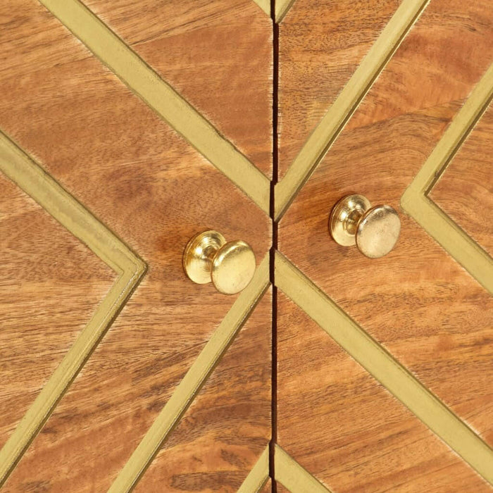 Nachtkastje 50X33X60 Cm Massief Mangohout Bruin En Zwart