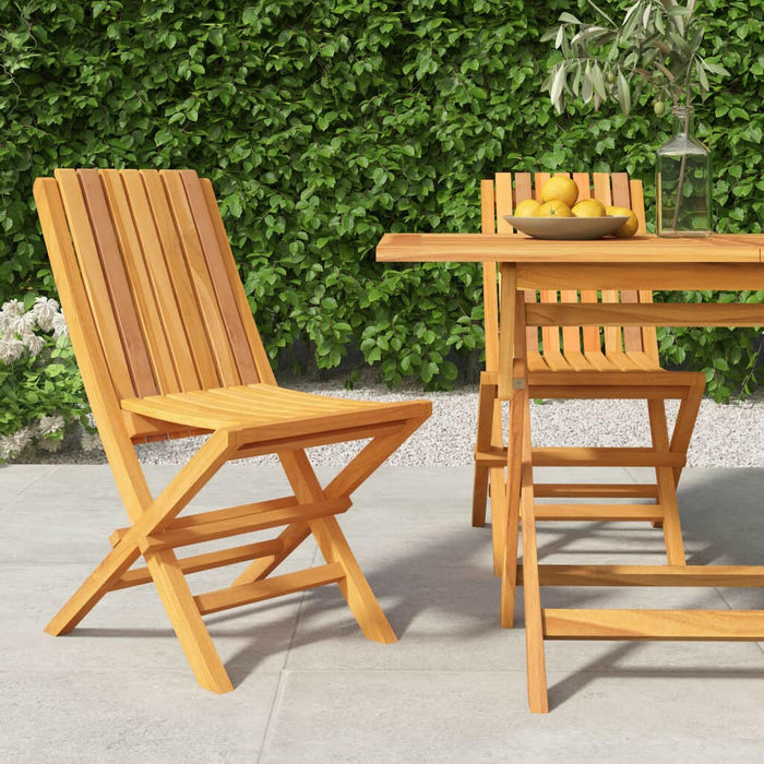 Tuinstoelen Inklapbaar 2 St 47X47X89 Cm Massief Teakhout