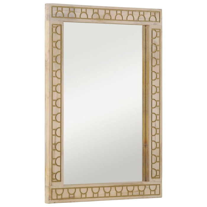 Badkamerspiegel 50X70X2,5 Cm Massief Mangohout En Glas