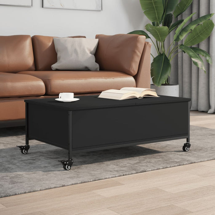 Salontafel Met Wielen 91X55X34 Cm Bewerkt Hout