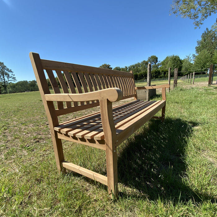 Gartenbank aus Teakholz (180 x 91 cm) Dordogne - 5 cm Beinstärke