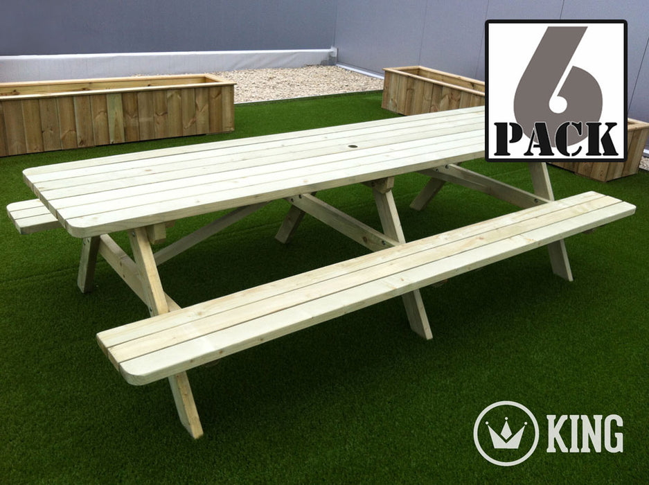 Trouvaille unique : 2e choix de table de pique-nique KING, paquet de 6 (300 cm)
