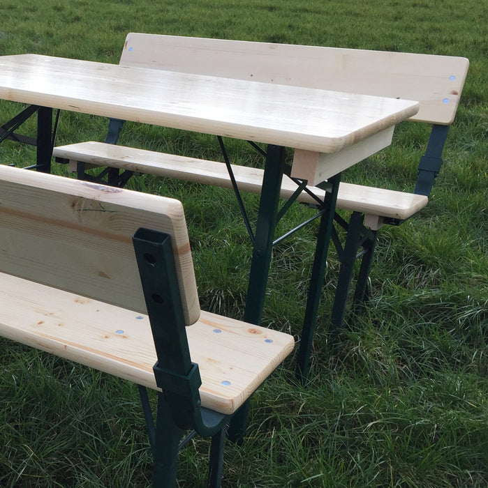 Biertafelset 110 cm x 60 cm tafel en 2 banken met rugleuningen KING ®