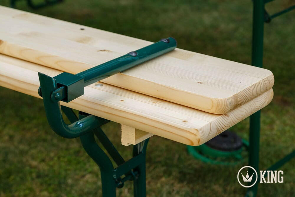 Biertafelset 220 cm op 70 cm met 2 zitbanken met rugleuningen KING ® - tweede keuze
