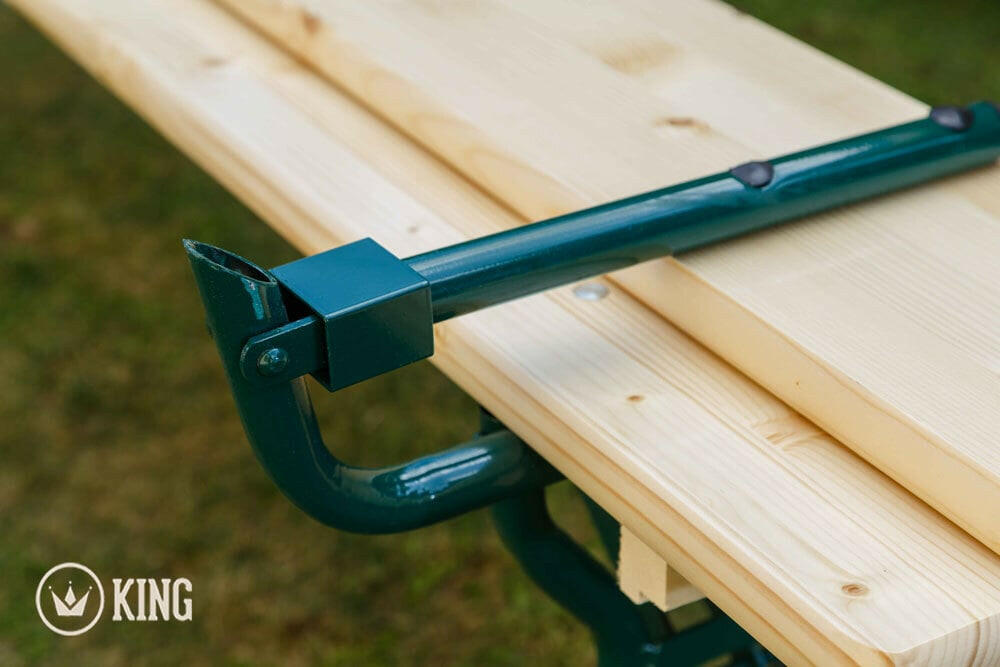 Biertafelset 220 cm op 70 cm met 2 zitbanken met rugleuningen KING ® - tweede keuze