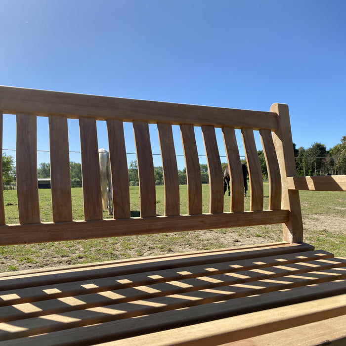 Gartenbank aus Teakholz (150 x 91 cm) Dordogne - 5 cm Beinstärke