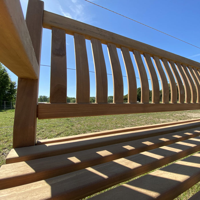 Gartenbank aus Teakholz (180 x 91 cm) Dordogne - 5 cm Beinstärke