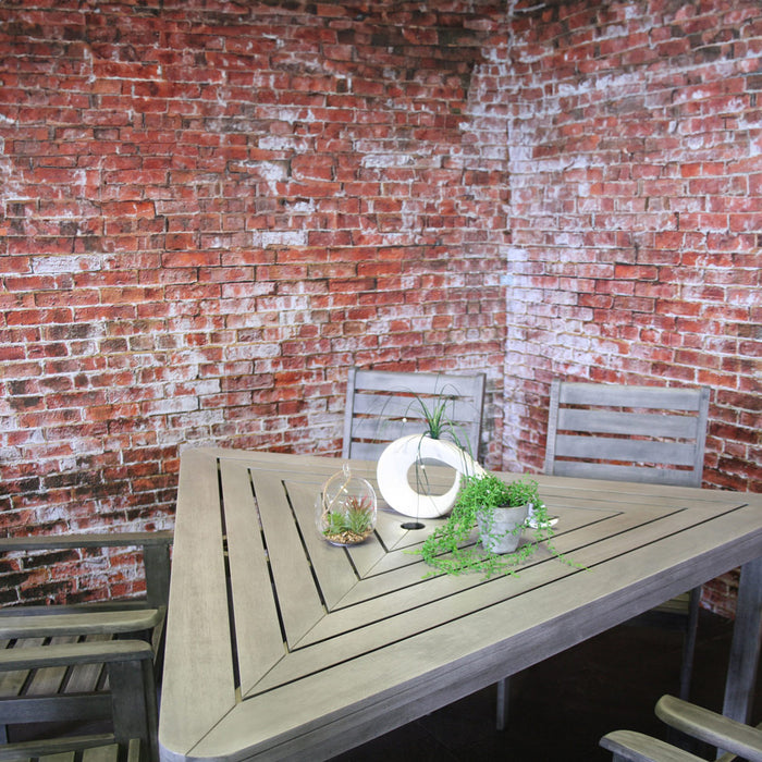 Table de jardin triangulaire Farlito | Bois dur méranti