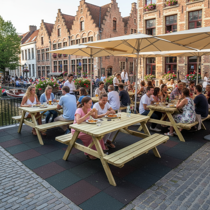 6er-Pack Picknicktisch 140 cm KING ® / 4 cm Dicke