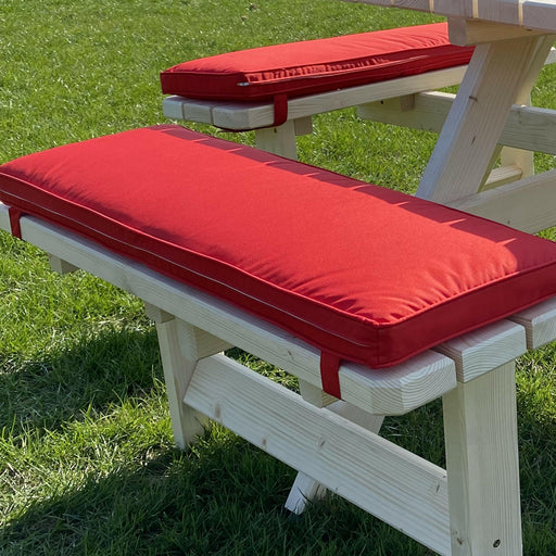 Picknicktafel kussen rood 96cm.