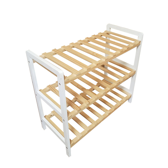Modern houten schoenenrek – 3-laags
