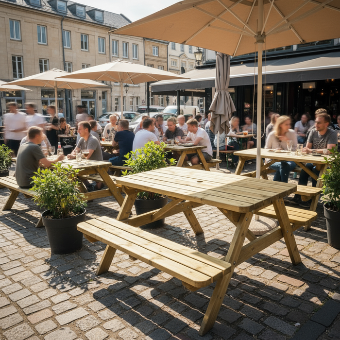 6er-Pack Picknicktisch 140 cm KING ® / 4 cm Dicke