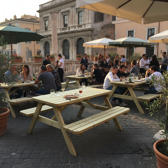 6er-Pack Picknicktisch 140 cm KING ® / 4 cm Dicke