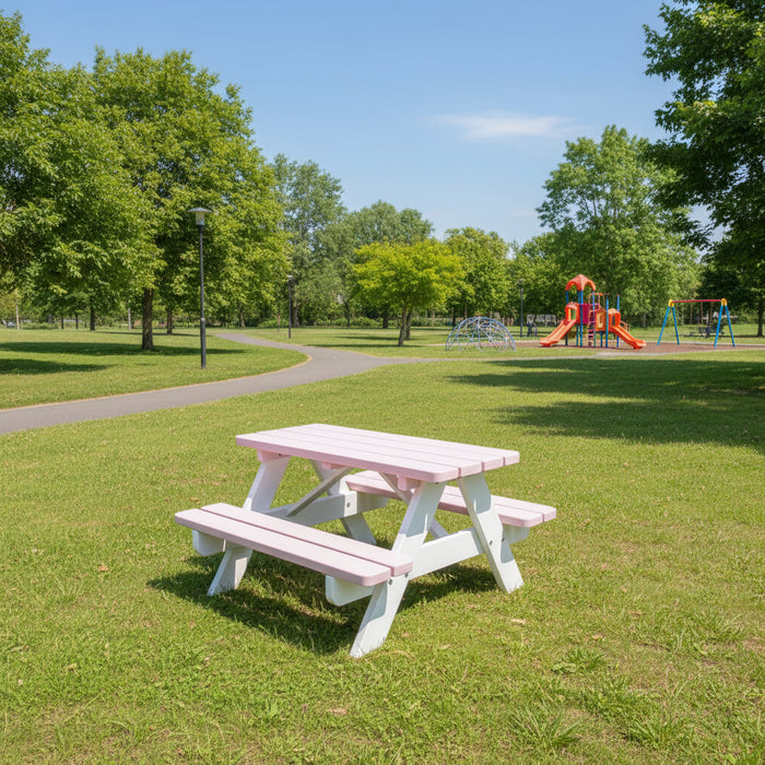 Rosa-weißes Kinder-Picknick-Set (90 cm).