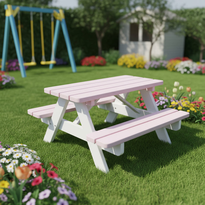 Rosa-weißes Kinder-Picknick-Set (90 cm).