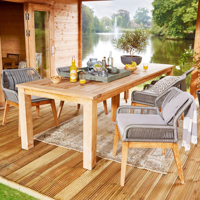 Gartentisch Rustikales Teakholz 300cm | Tekora