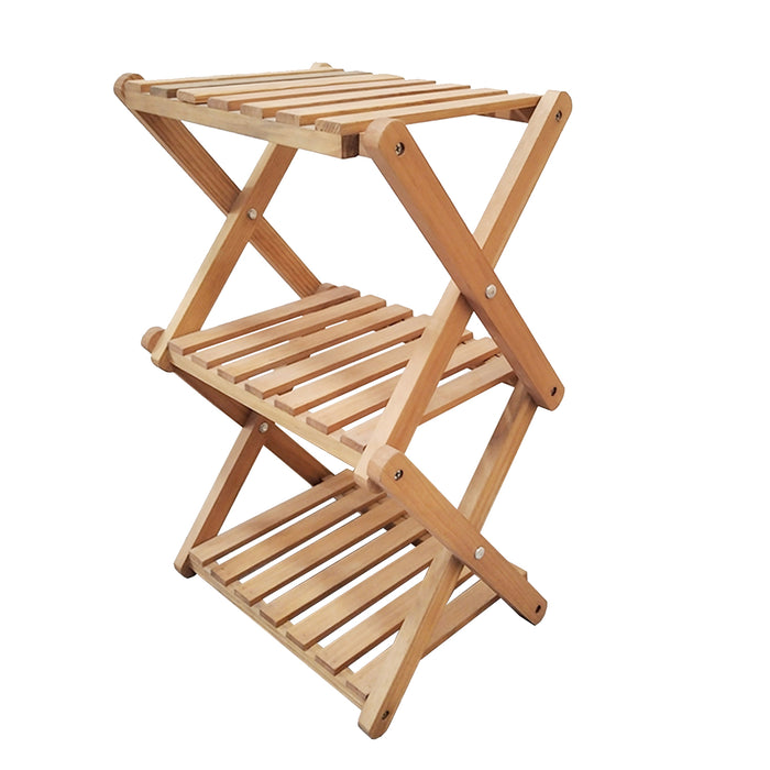Opvouwbaar houten schoenenrek – 3 lagen (31 x 21 x 47,2 cm)