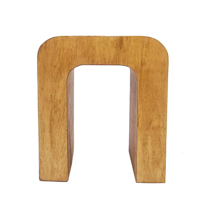 Moderner, geschwungener Beistelltisch aus Holz – 40 × 30 × 45 cm