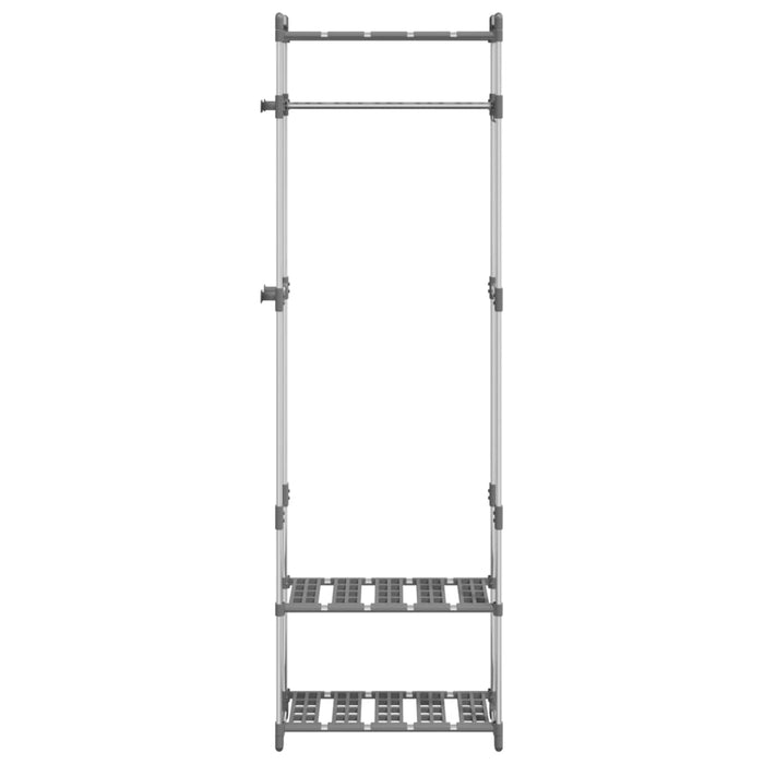 Kledingrek 3-Laags 59X29X192 Cm Aluminium Zilverkleurig