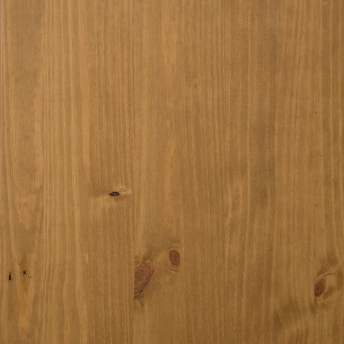 Dressoir Met Glazen Deuren Flam 110X40X80 Cm Massief Grenenhout Goud En Wit