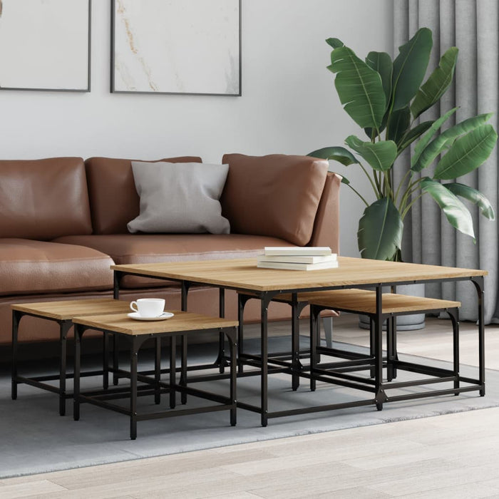 5-Delige Tafeltjesset Bewerkt Hout