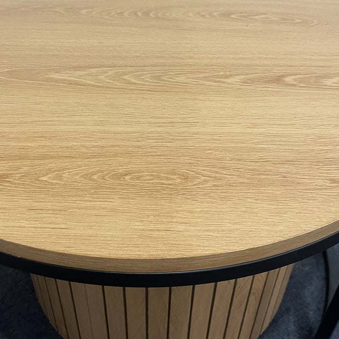Ronde nesting salontafel set – 2-delig met metalen frame (Ø60 x 40 cm)