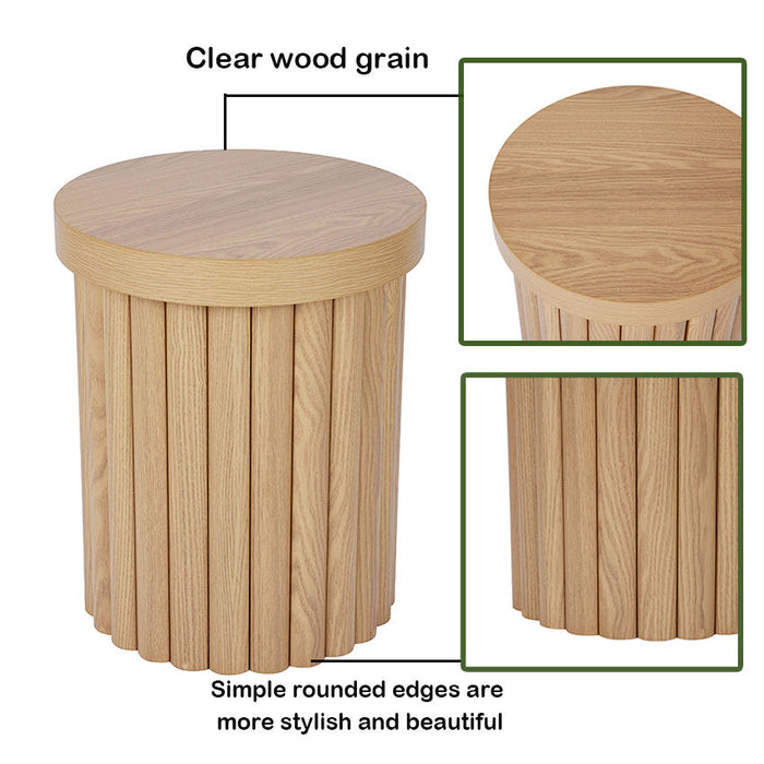 Ronde massief eiken salontafel – Ø40 x 48 cm