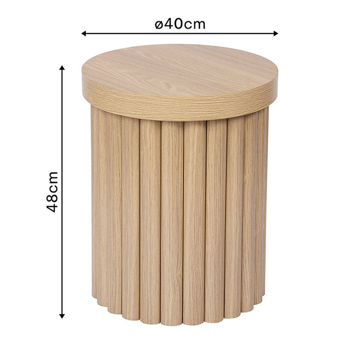 Ronde massief eiken salontafel – Ø40 x 48 cm