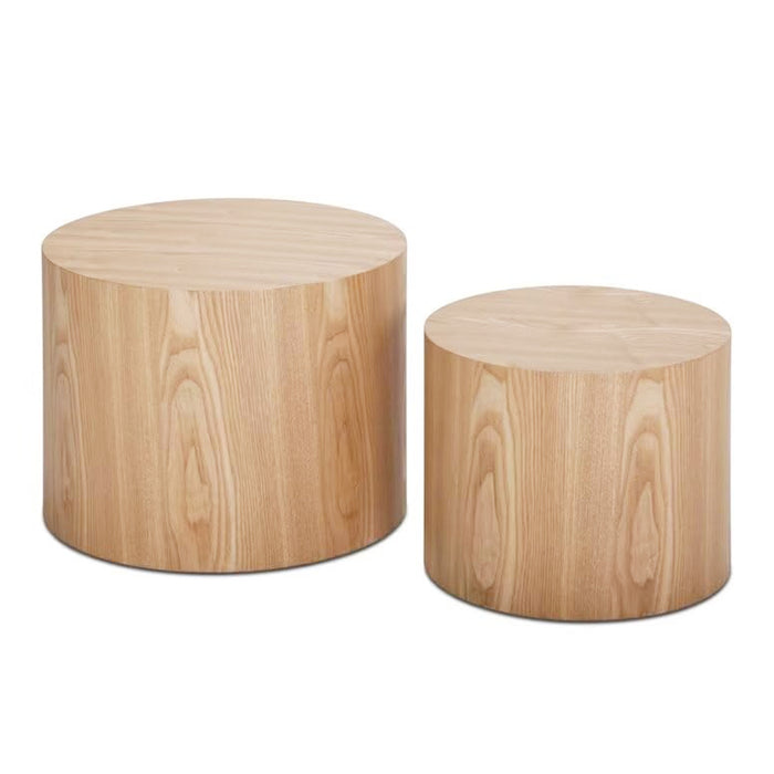 Runder Couchtisch aus Holz, 2er-Set