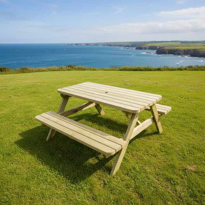Table de pique-nique 140 cm KING ® / 4cm d'épaisseur