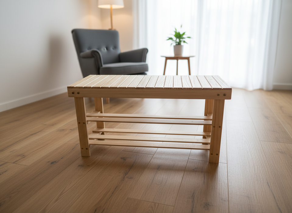 Bamboe Schoenenrek Bank – 3 Lagen, Duurzaam & Multifunctioneel (70 x 27,9 x 45 cm)