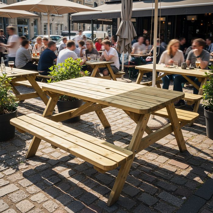 Picknicktisch 140 cm KING ® / 4 cm Dicke