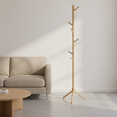 Beukenhouten kapstok met driepoot – minimalistisch design 37 × 37 × 170 cm