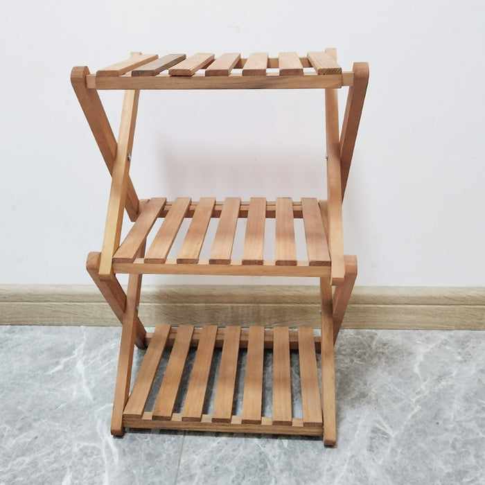 Opvouwbaar houten schoenenrek – 3 lagen (31 x 21 x 47,2 cm)