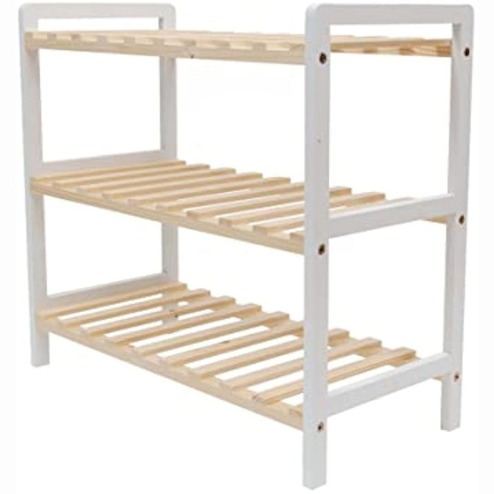 Modern houten schoenenrek – 3-laags