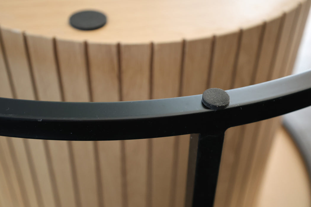 Rundes Couchtisch-Set zum Ineinanderstecken – 2-teilig mit Metallrahmen (Ø60 x 40 cm)