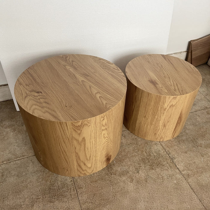 Runder Couchtisch aus Holz, 2er-Set