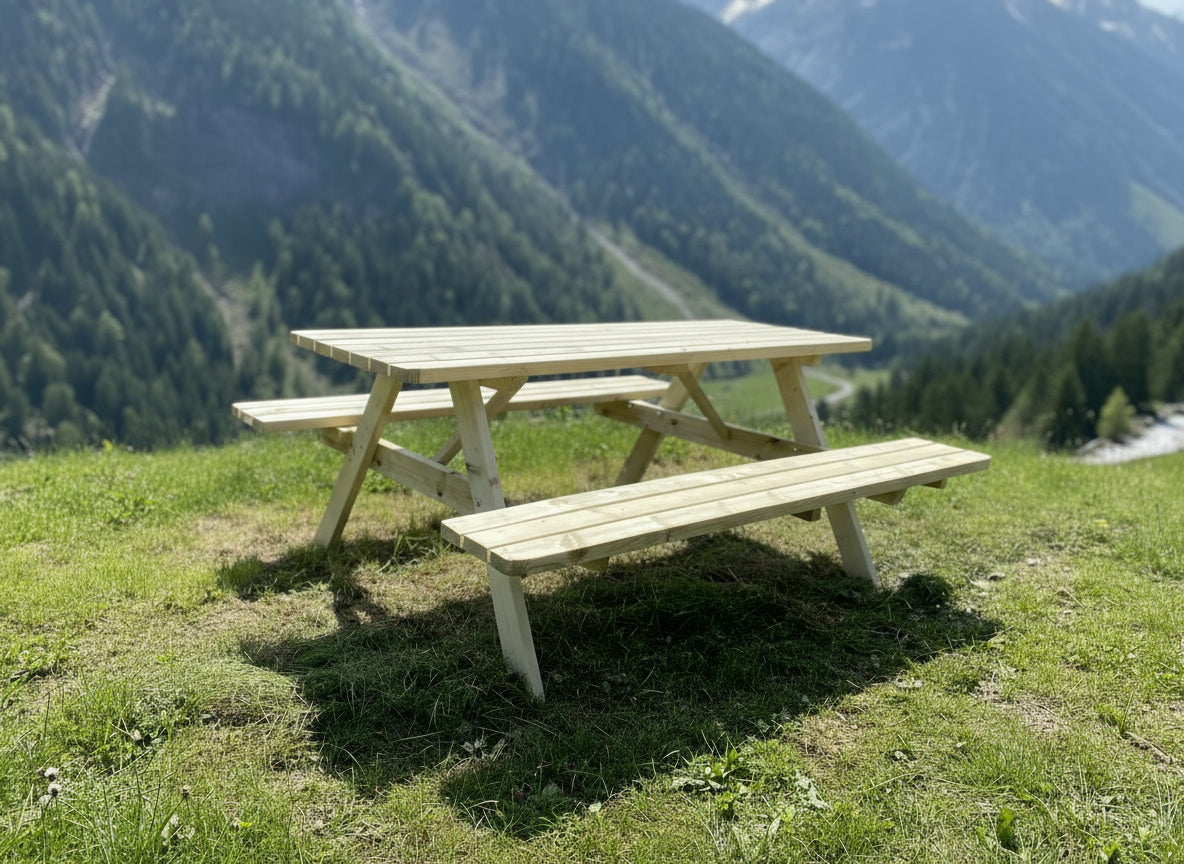 Tables de pique-nique KING ® - 40 mm. épaisseur de la planche