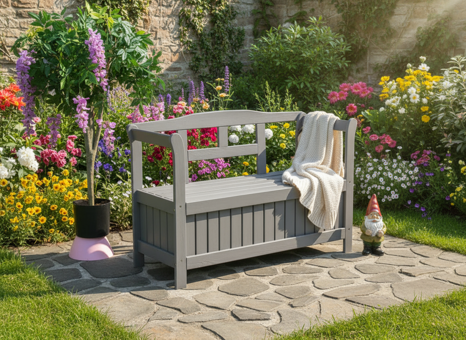 Banc de jardin Yinke - Gris - Deuxième choix