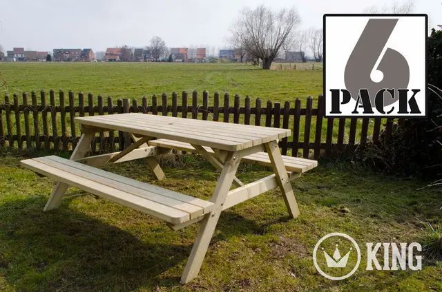 6 picknicktafels KING® 180 cm