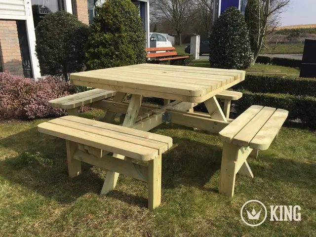 6 vierkante picknicktafels KING® XXL