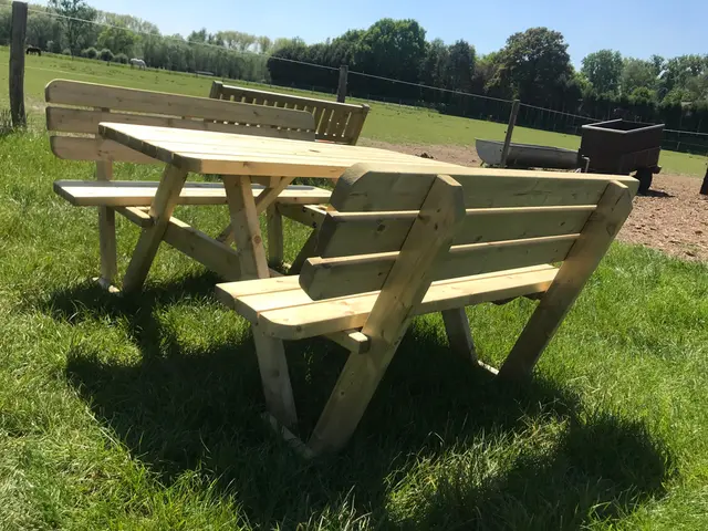 Picknicktafel KING® 140 cm met rugleuningen
