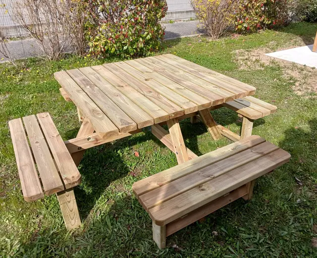 Vierkante picknicktafel KING® 200 × 200 cm – foto 4